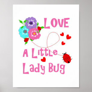 Poster Aimez un peu lady bug mignon enfants