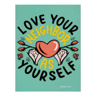 Poster Aimez votre prochain comme vous-même Bible Verse