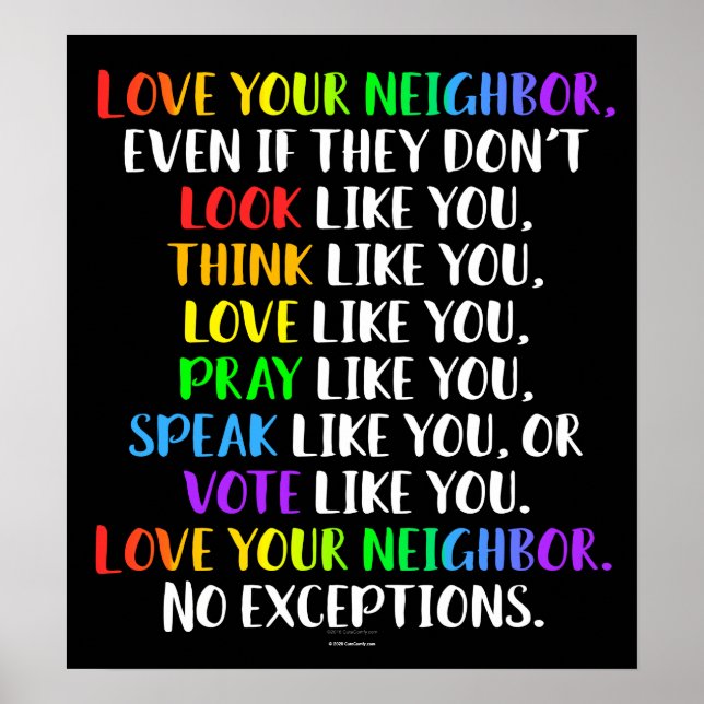 Poster Aimez votre voisin Motivational Diverse classe (Devant)