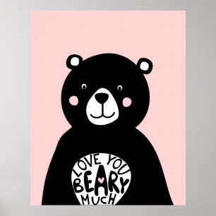 Poster Aimez-vous Beary Beaucoup d'ours scandinaves Salle