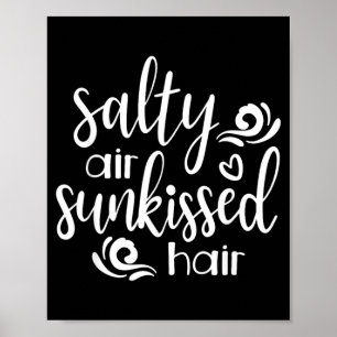 Poster Air Salé Cheveux Rouchis Vacances Été Océan