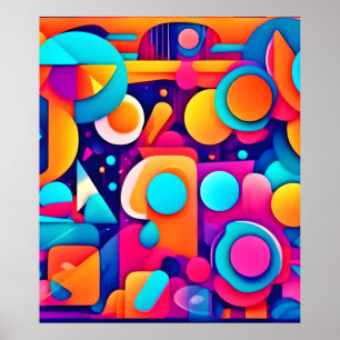 Poster Aire de jeu géométrique en Chaos coloré
