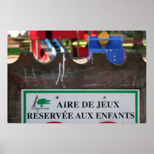Poster Aire de jeux pour enfants 1 Réserve aux Enfants P