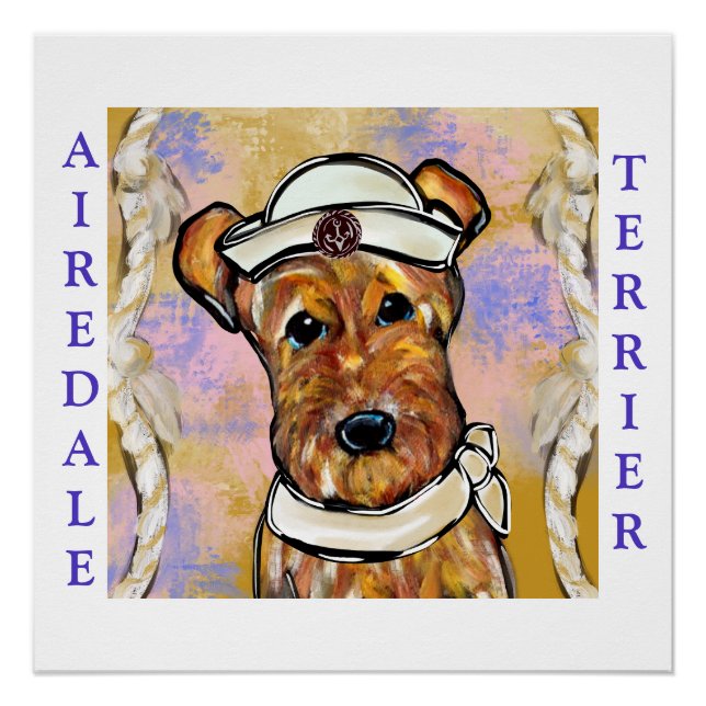 POSTER AIREDALE TERRIER (Devant)