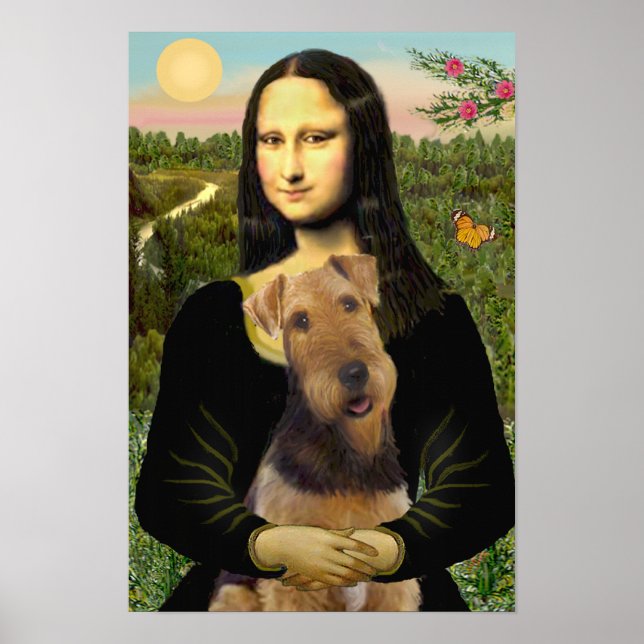 Poster Airedale Terrier (#1) & Mona Lisa (Devant)