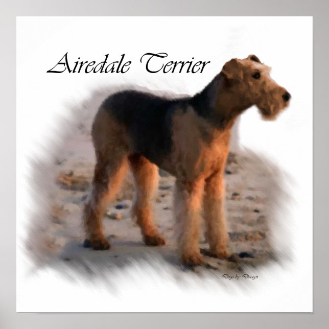 Poster Airedale Terrier Art Imprimer Cadeaux (Devant)