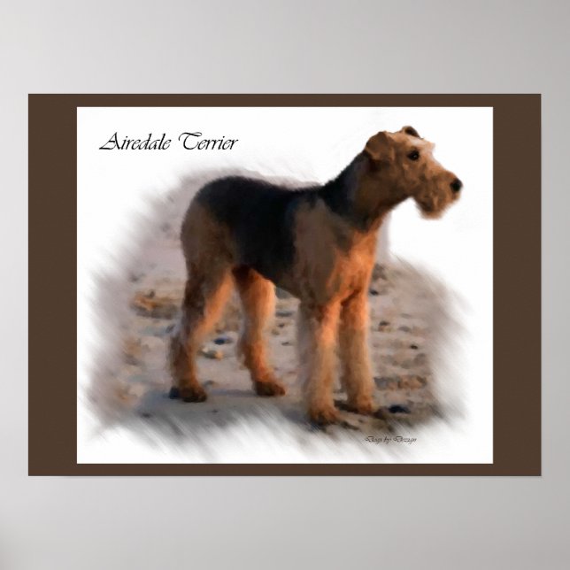 Poster Airedale Terrier Art Imprimer Cadeaux (Devant)