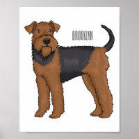 Airedale terrier dog cartoon