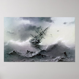 Poster Aivazovsky - Bateau en train de couler