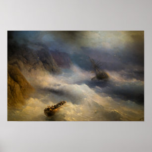 Poster Aivazovsky - Bateaux En Tempête