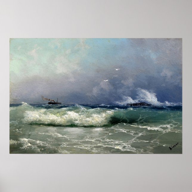 Poster Aivazovsky - Biarritz 1889 (Devant)
