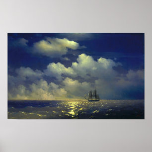 Poster Aivazovsky - Brig Mercury, Victoire sur 2 Turcs…
