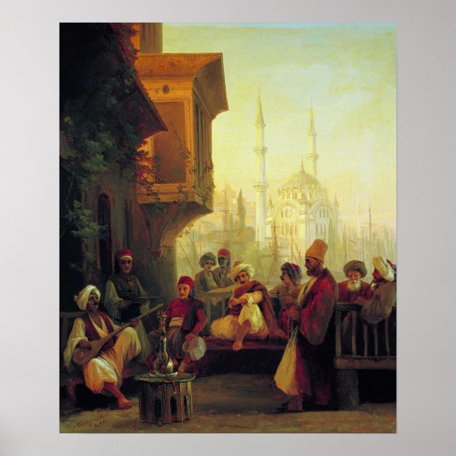 Poster Aivazovsky - Café House, Mosquée Ortakoy, Consta.. (Devant)