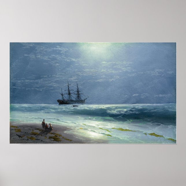 Poster Aivazovsky - Lune Landing 1895 (Devant)