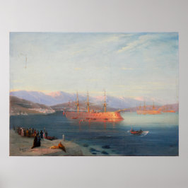 Poster Aivazovsky - Navires Français Départ De La Mer Noi