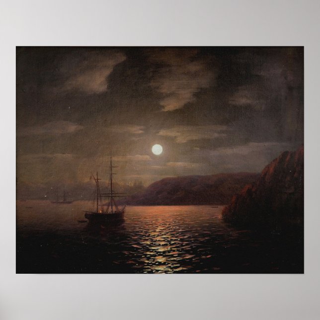 Poster Aivazovsky - Nuit Lune Sur La Mer Noire (Devant)