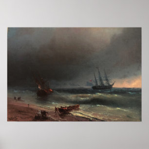 Poster Aivazovsky - Tempête Au Large De La Plage