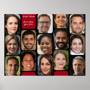 Poster Ajouter 14 Photos Classy Red & Black Modern Notre 