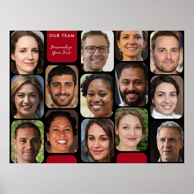 Poster Ajouter 14 Photos Classy Red & Black Modern Notre  (Devant)