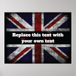 Poster Ajouter du texte sur le drapeau anglais Jeu d'orei