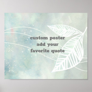 Poster ajouter un devis design de feuille d'aquarelle art