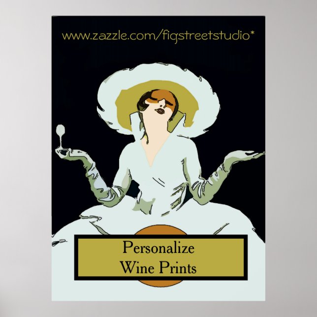 Poster Ajouter un texte Vintage Dame, Signer (Devant)