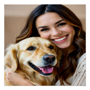 Poster Ajouter une photo de Golden Retriever Personnalise