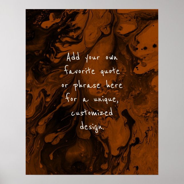 Poster Ajouter Votre Citation Personnalisée Marbre Noir,  (Devant)