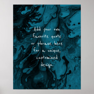 Poster Ajouter Votre Devis Personnalisé Marbre Noir, Bleu
