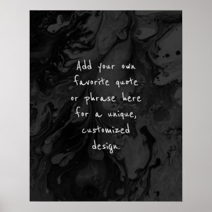 Poster Ajouter votre devis personnalisé Marbre noir et gr