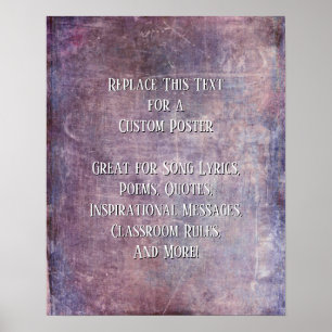 Poster Ajouter Votre Devis Texte Grunge Texté Violet Bleu