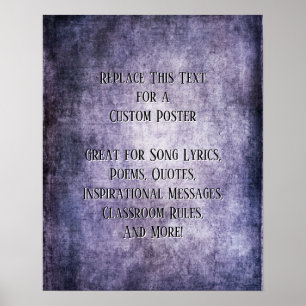 Poster Ajouter Votre Devis Texte Grunge Violet foncé Tex