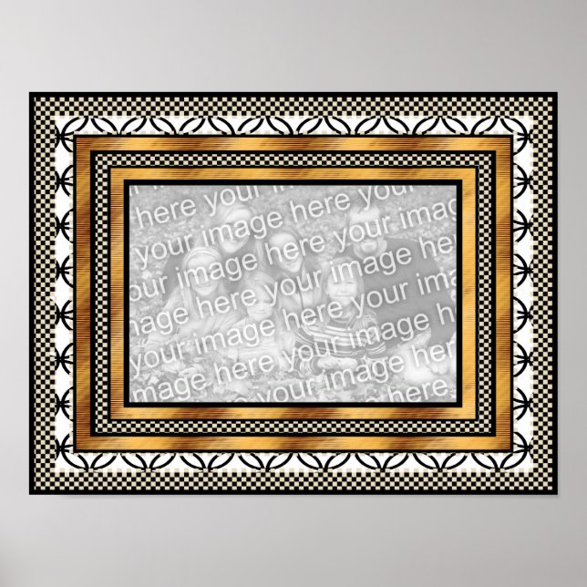 Poster "AJOUTER Votre Photo" Cadre Art Déco (Devant)