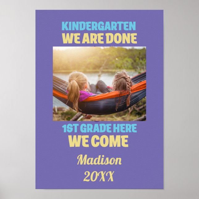 Poster Ajouter votre photo Kindergarten Graduation 1ère a (Devant)