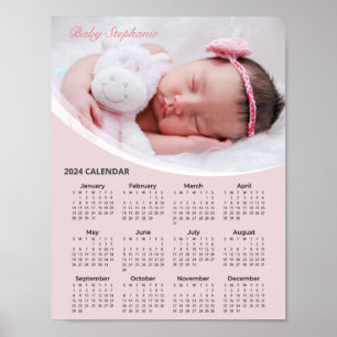 Poster Ajouter votre propre bébé photo 2024 Calendrier   