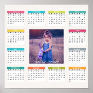 Poster Ajouter Votre Propre Calendrier Photo Personnalisé