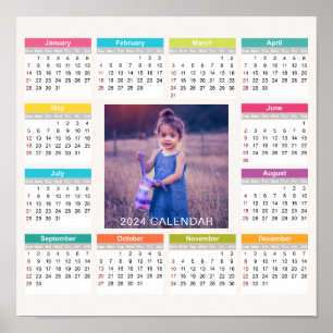 Poster Ajouter Votre Propre Calendrier Photo Personnalisé