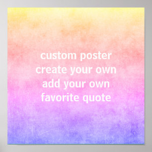 Poster ajouter votre propre devis aquarelle rose et viole