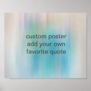 Poster ajouter votre propre devis jolie aquarelle bleue