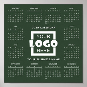 Poster Ajouter votre propre logo d'entreprise 2025 Calend