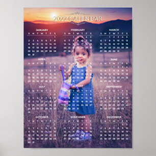 Poster Ajouter votre propre photo 2022 Calendrier Poste