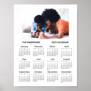 Poster Ajouter votre propre photo de famille 2023 Calendr