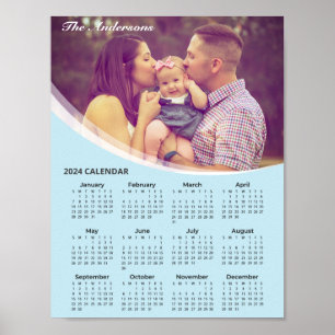 Poster Ajouter votre propre photo de famille 2024 Calendr