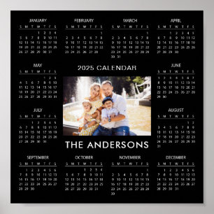 Poster Ajouter votre propre photo de famille 2025 Calendr