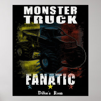 POSTER AJOUTER VOTRE TEXTE GARÇONS ROOM MONSTER TRUCK