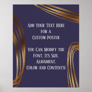 Poster Ajouter Votre Texte Orthographe Or Ovales Violet f