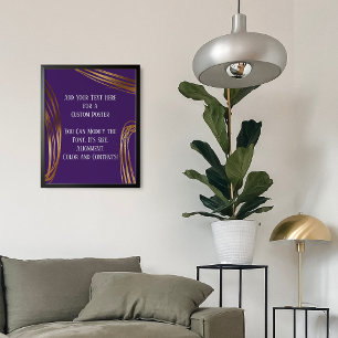 Poster Ajouter votre texte Ovales d'or griffées Profondém