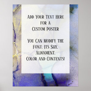 Poster Ajouter Votre Texte Personnalisé Encre D'Alcool Ab