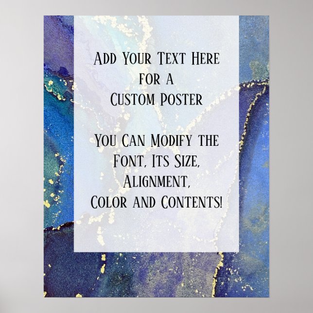 Poster Ajouter Votre Texte Personnalisé Encre D'Alcool Ab (Devant)