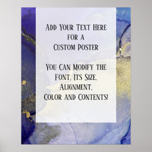 Poster Ajouter Votre Texte Personnalisé Encre D'Alcool Ab